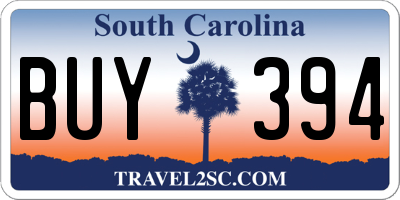 SC license plate BUY394