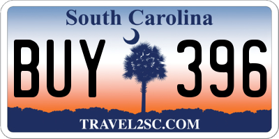 SC license plate BUY396