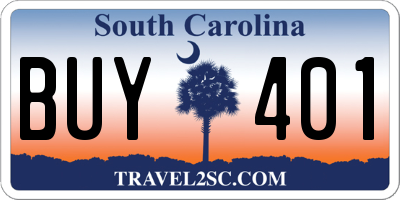 SC license plate BUY401