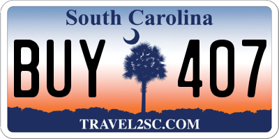 SC license plate BUY407