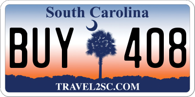 SC license plate BUY408