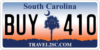 SC license plate BUY410