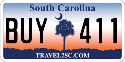 SC license plate BUY411