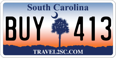 SC license plate BUY413