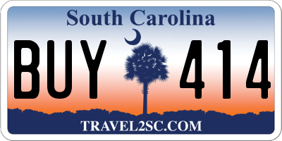 SC license plate BUY414