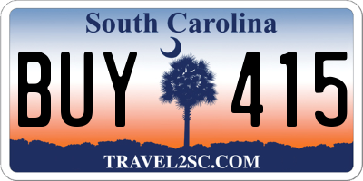 SC license plate BUY415