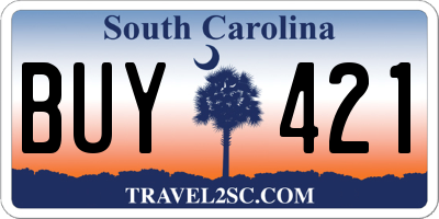 SC license plate BUY421