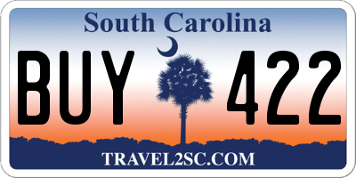 SC license plate BUY422