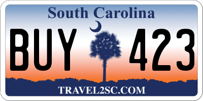 SC license plate BUY423