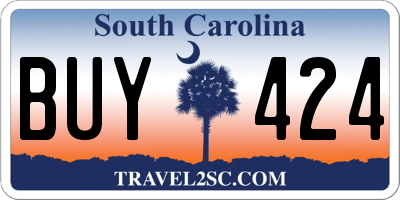 SC license plate BUY424