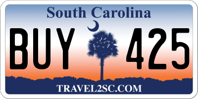 SC license plate BUY425