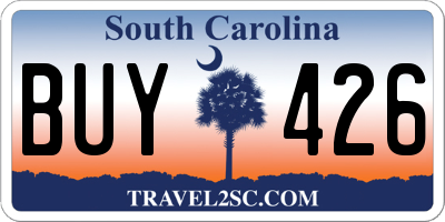 SC license plate BUY426