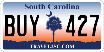 SC license plate BUY427