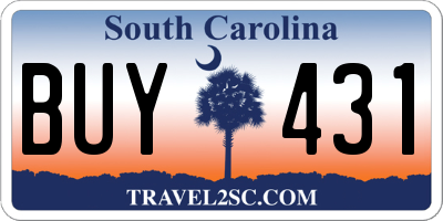 SC license plate BUY431