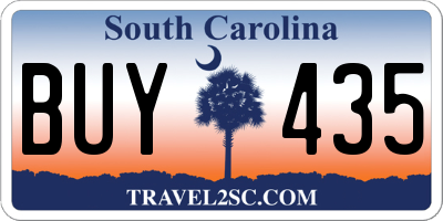 SC license plate BUY435