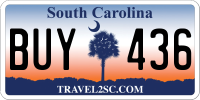 SC license plate BUY436