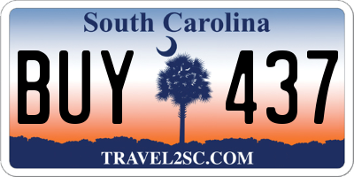 SC license plate BUY437