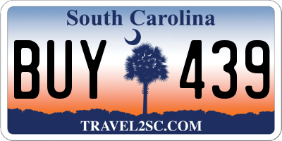 SC license plate BUY439