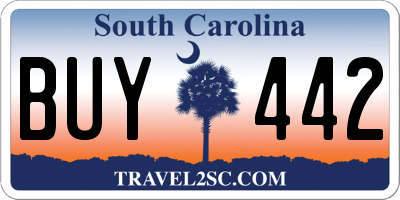 SC license plate BUY442