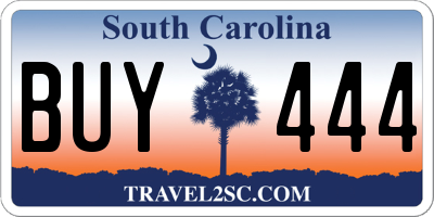 SC license plate BUY444