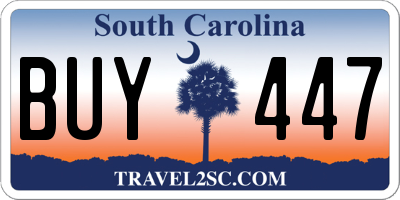 SC license plate BUY447