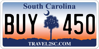 SC license plate BUY450