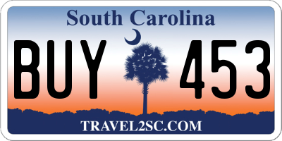 SC license plate BUY453