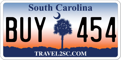SC license plate BUY454