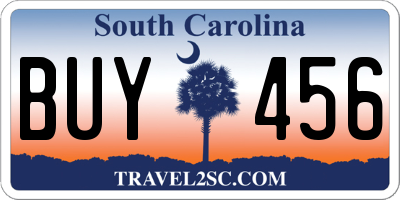 SC license plate BUY456