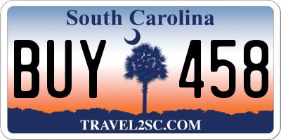 SC license plate BUY458
