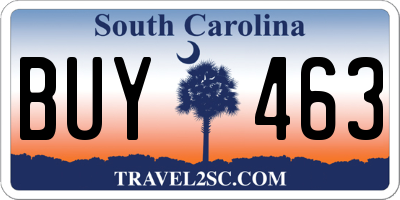 SC license plate BUY463