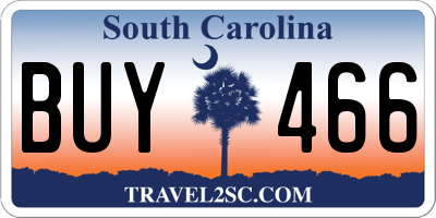 SC license plate BUY466