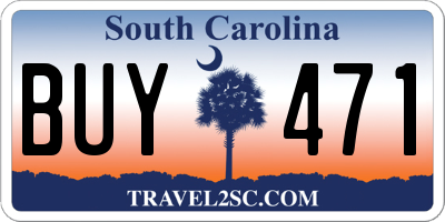 SC license plate BUY471