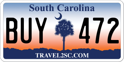 SC license plate BUY472