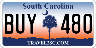 SC license plate BUY480