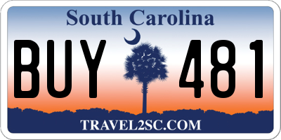 SC license plate BUY481