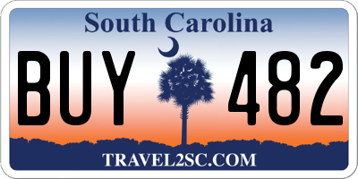 SC license plate BUY482