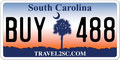 SC license plate BUY488
