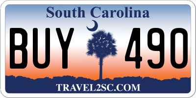 SC license plate BUY490