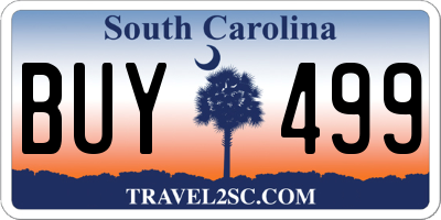 SC license plate BUY499