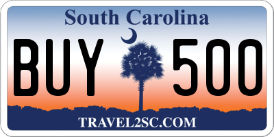 SC license plate BUY500