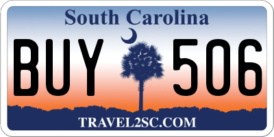 SC license plate BUY506