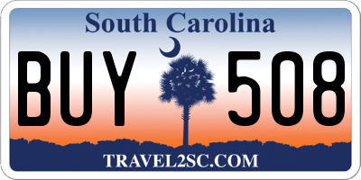 SC license plate BUY508