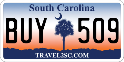 SC license plate BUY509