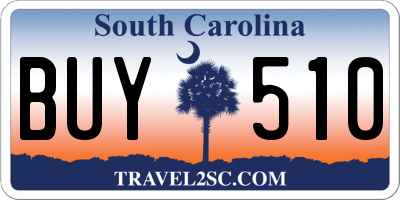 SC license plate BUY510