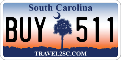 SC license plate BUY511