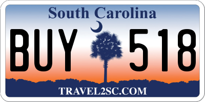 SC license plate BUY518
