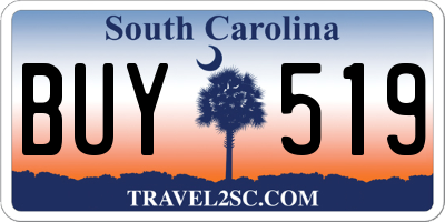 SC license plate BUY519