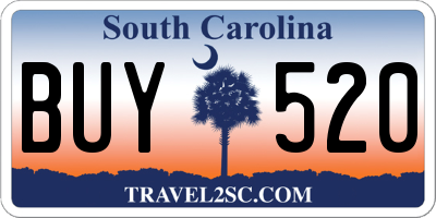 SC license plate BUY520