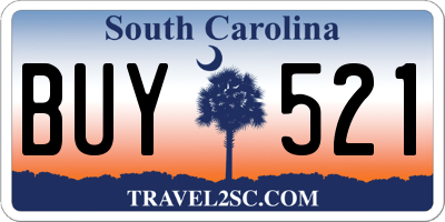 SC license plate BUY521